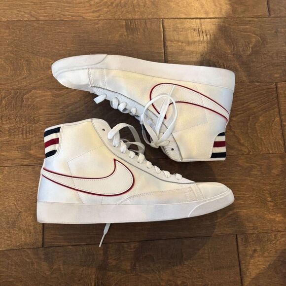 Nike Shoes - Nike Shoes Womens 10 Blazer Mid Satin Jacket Sneakers Lifestyle Retro White Red